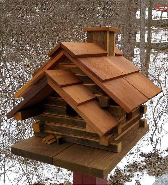 Conestoga Log Cabin Birdhouse Natural Cedar